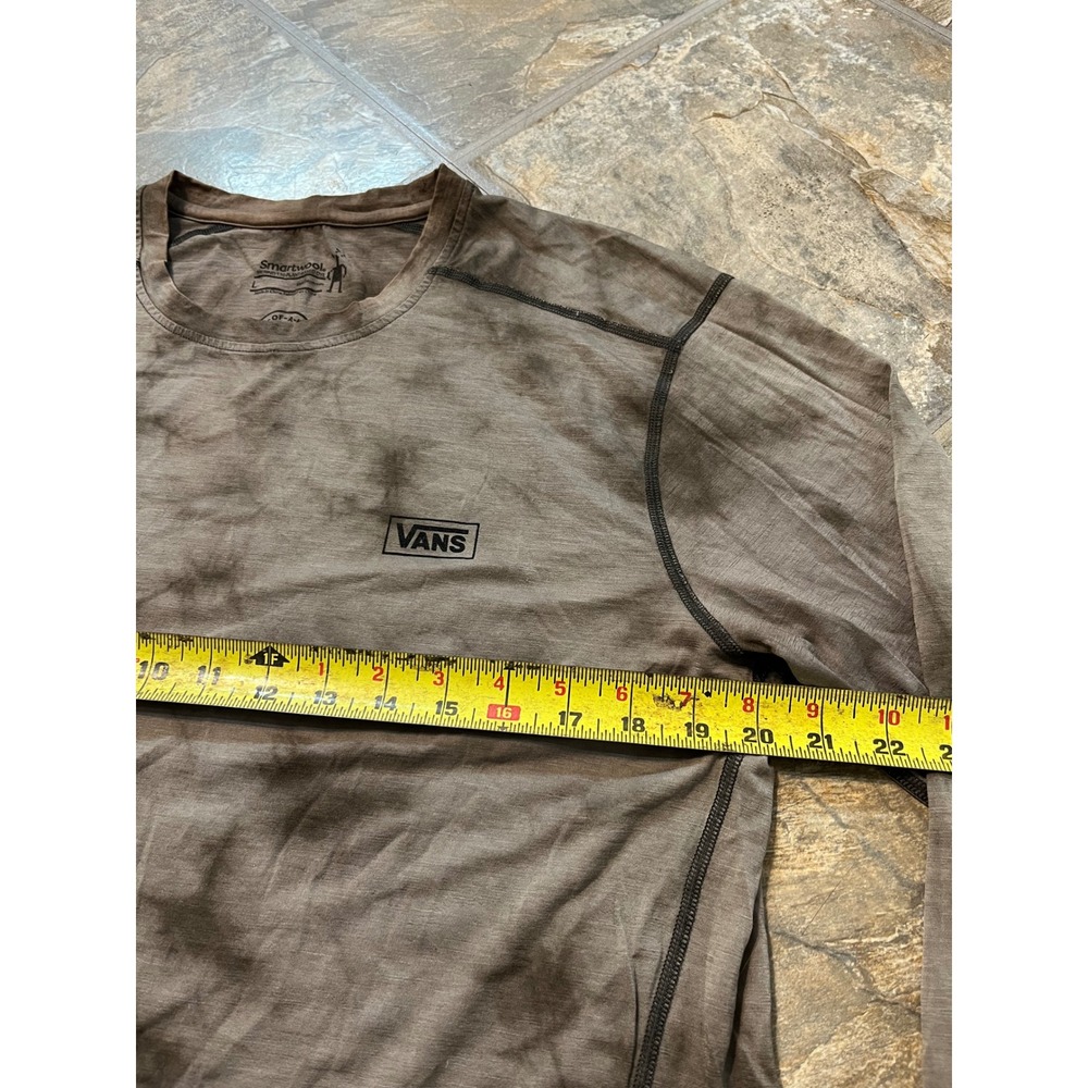 Smartwool Vans Long Sleeve Shirt Mens Large Brown Tie Dye Merino 150 Wool - Picture 5 of 6